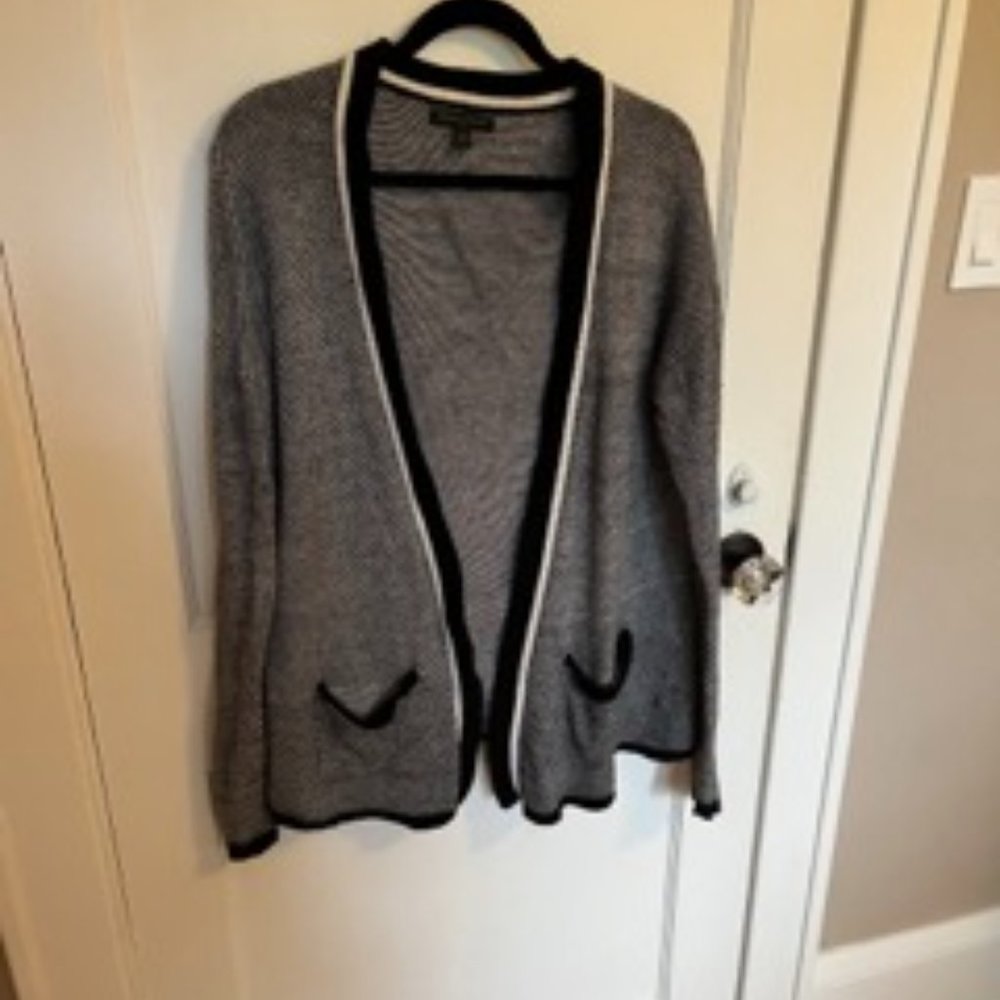 Banana Republic Black & White Cardigan Sweater - Size Medium